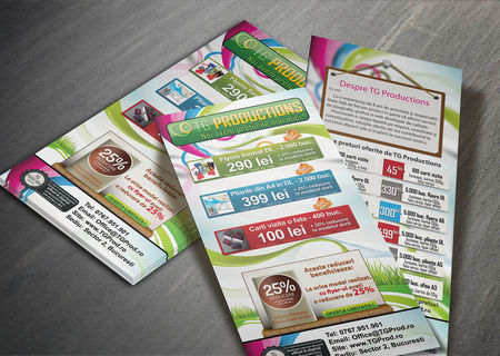 1.250 buc. Flyere format DL full color, fata verso, tipar offset, 135g, livrare gratuita !