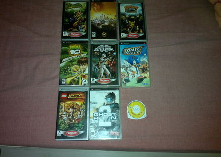 10 Jocuri PSP + Husa pentru jocuri PSP
