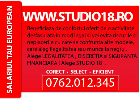 1600 LEI salariu model incepator. Aplica http://www.studio18.ro 1600 LEI salariu model incepator. Aplica http://www.studio18.ro