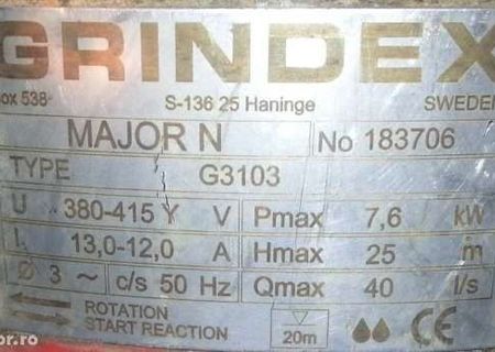 2 200 € Negociabil Pompe pentru ape încarcate GRINDEX - MAJOR N 2 200 € Negociabil Pompe pentru ape încarcate GRINDEX - MAJOR N