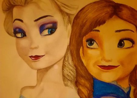 Anna si Elsa din filmul animat "Frozen"