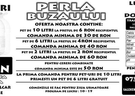 Apa plata PERLA BUZAULUI - livrare la domiciliu Apa plata PERLA BUZAULUI - livrare la domiciliu