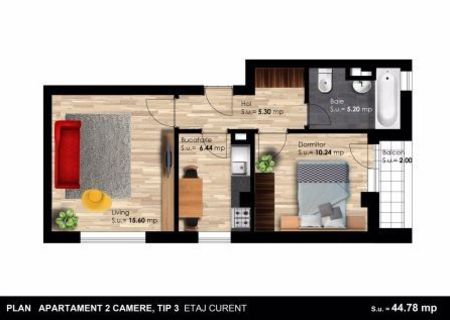 Apartament 2 camere 45mp  Berceni Metrou D. Leonida