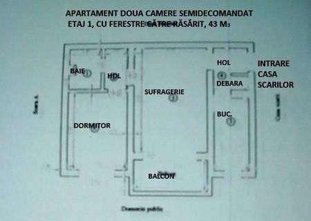 Apartament  2 camere etaj 1