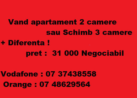 Apartament 2 camere facut dea gata tot !
