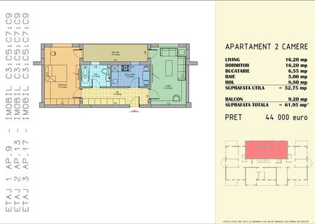 Apartament 2 camere metrou Leonida