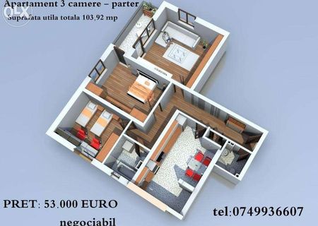 Apartament 3 camere,104 mp, imobil nou, Sebes - Petresti