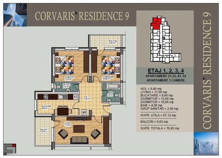 Apartament 3 camere 77 mp Apartament 3 camere 77 mp