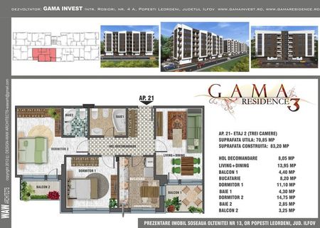 Apartament 3 camere finisaje de lux 0%comision