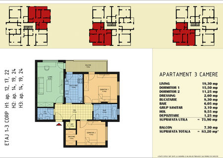 Apartament 3 camere super pret ! Apartament 3 camere super pret !