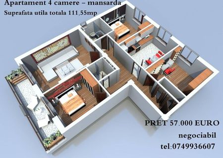 Apartament 4 camere, 112 mp, imobil nou, Sebes - Petresti