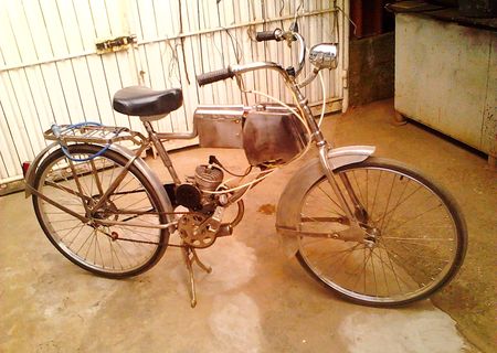bicicleta de inox cu motor si piese de rezerva