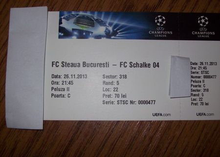 Bilete Steaua Bucuresti - Schalke 04