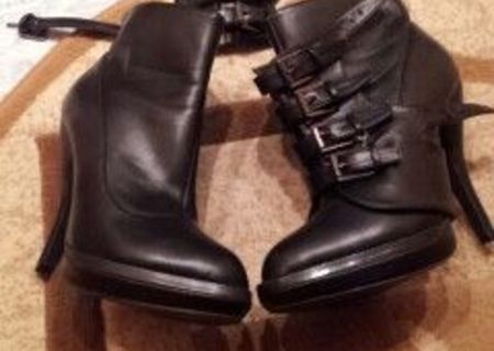 botine din piele