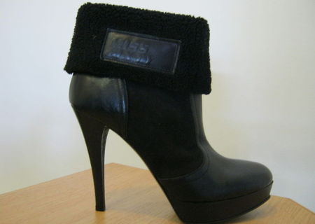 Botine noi piele Miss Sixty