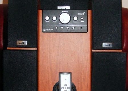 Boxe Genius 5.1 SW-HF 5005, 150W RMS, cherry