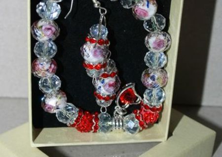 Bratara din cristal + murano