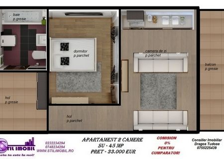 Bucium, apartament 2 camere, 45 mpu, bloc 2013, loc de parcare inclus, 33000 eur Bucium, apartament 2 camere, 45 mpu, bloc 2013, loc de parcare inclus, 33000 eur