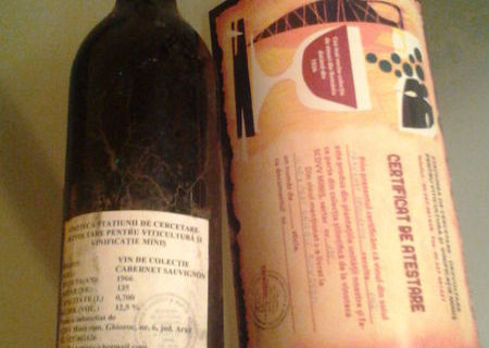 Cabernet Sauvignon - an recolta 1966 Vin de colectie