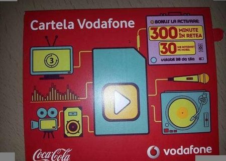 Cartela Vodafone noua cu numar si minute Cartela Vodafone noua cu numar si minute