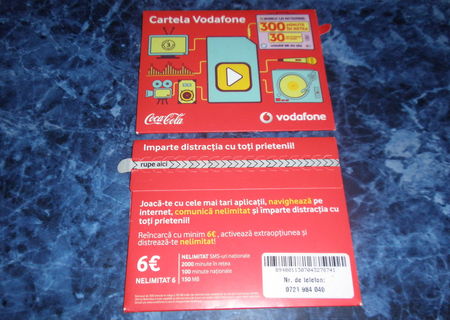 Cartele Vodafone cu nr si bonus