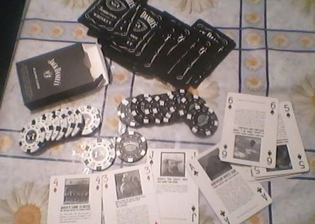 Carti de joc din plastic Jack Daniels cu jetoane