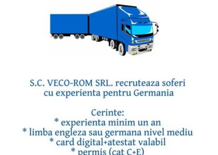 Cautam soferi de TIR cu contract pe Germania