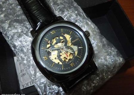 Ceas barbatesc automatic winner-Skeleton Dial Leather Strap Luxury