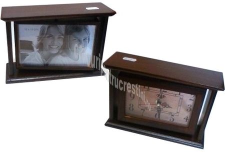 Ceas birou din lemn cu rama foto