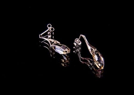 Cercei din elemente Swarovski si argint. 0813-0046