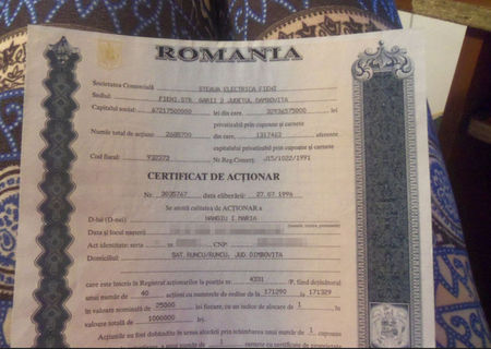 certificat de actionar