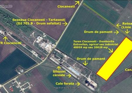 Ciocanesti - Dambovita - Vand 2-4 ha teren extravilan agro-industrial