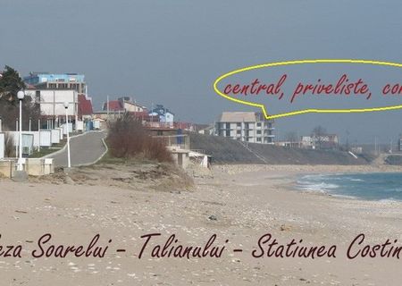 Cladire la rosu - apartamente sau pensiune - langa plaja pe Faleza Soarelui in statiunea Costinesti