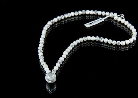 Colier - colaj din howlite si argint. 0913-0129