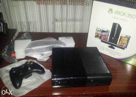 Consola microsoft xbox 360 slim, 250gb+kinect sensor+5jocuri