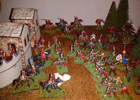 Diorama lupta figurine pictate soldati daci si romani 1:72 macheta