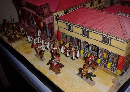 Diorama palat consul roman 1:100 cu 31 soldatei pictati, macheta Roma