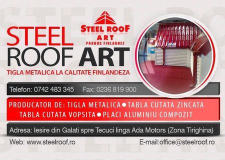 Fabrica de tigla metalica STEEL ROOF ARTUS (produs finlandez)