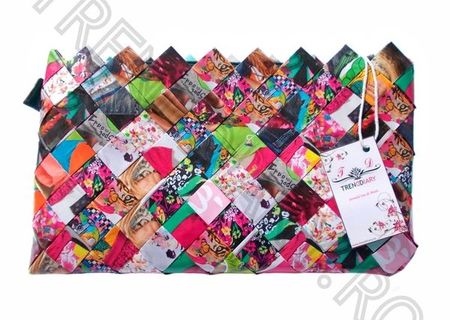 Geanta plic handmade din hartie plastifiata Geanta plic handmade din hartie plastifiata