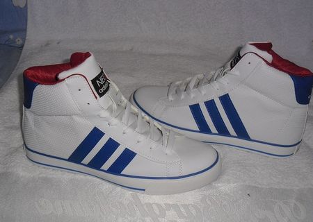 Ghete Adidas NEO  alb- albastru alb -N