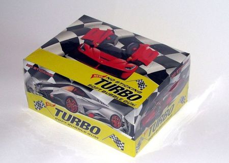 Guma Turbo cu surprize, produs 2014, cutie de 100 de bucati