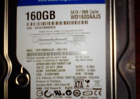 Hard Disk Calculator 160 GB SATA