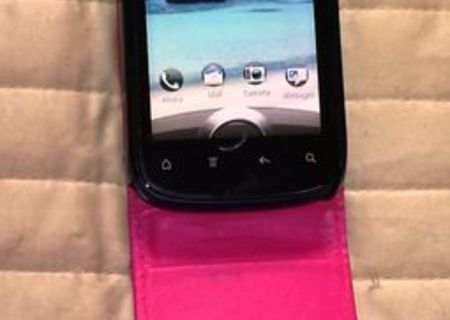 HTC explorer+husa toc flip roz