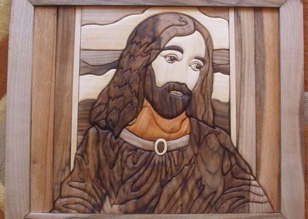 Intarsie in lemn -Tablou cu Isus