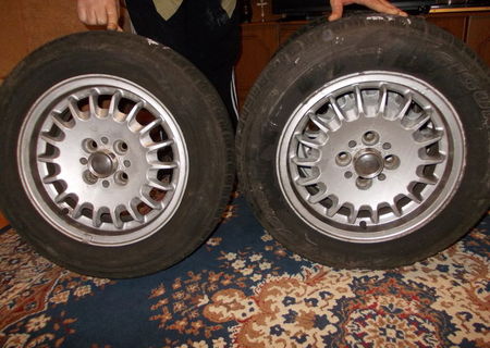 Jante bmw e30 4x100 cu cauciucuri aproape noi 185 65 14