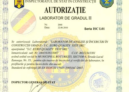 Laborator incercari constructii Laborator incercari constructii