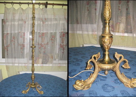 Lampadar electric podea vechi stil Eclectic Empire-Baroc bronz aurit.