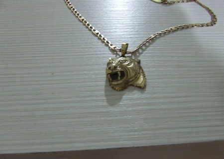Lant cu Leu (medalion) de 14k , 27,76 grame, 2800ron