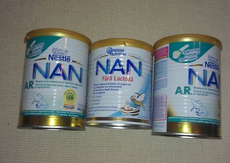 Lapte praf NAN (3xAR, 1x Fara Lactoza)