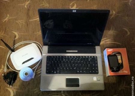 laptop hp compaq 6720s + router TP-LINK, + telefon samsung corby la cutie -- schimb cu iphone 4 alb\negru